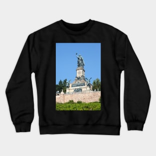 Niederwald Monument, Ruedesheim, Rhine, Rheingau, Hesse, Germany Crewneck Sweatshirt